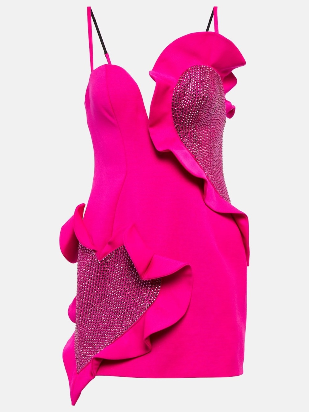 Area Embellished wool crêpe minidress